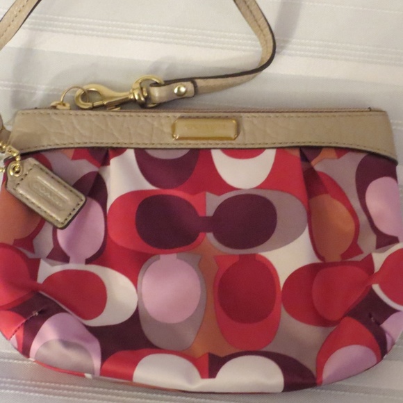Coach Handbags - COACH Ashley Scarf Print Hippie Wristlet Bag